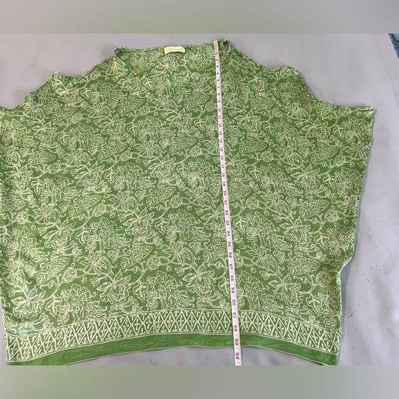 Natalie Martin Women’s‎ Silky Blouse One Size 3/4 Sleeve Off Shoulder BOHO Green - Picture 5 of 12